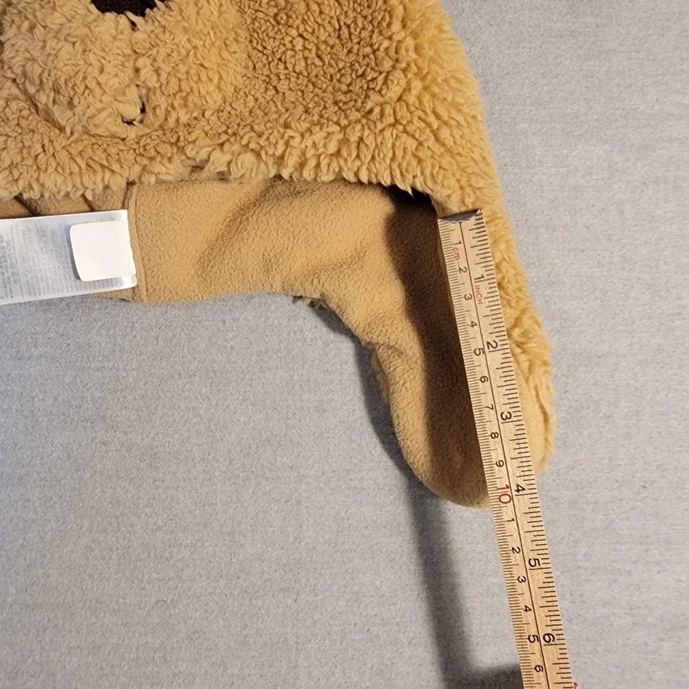 Baby Gap Bear Trapper Hat Toddler M/L Tan Excellent Sherpa Fleece Earflap Beanie